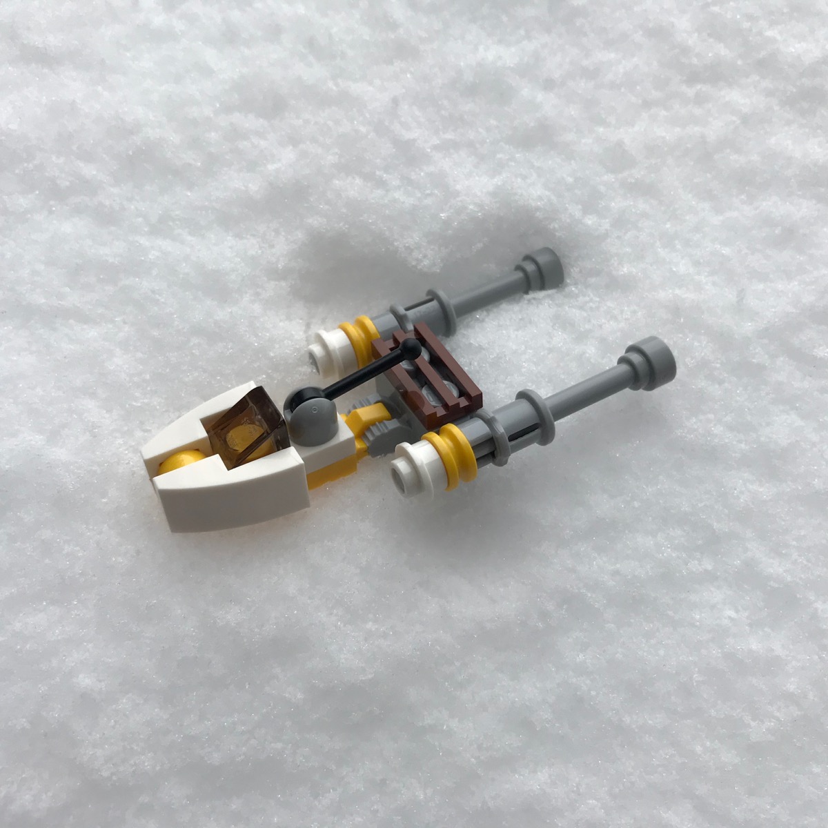 LEGO microscale Y-Wing Starfighter. The cockpit has a nice curved shape to it.