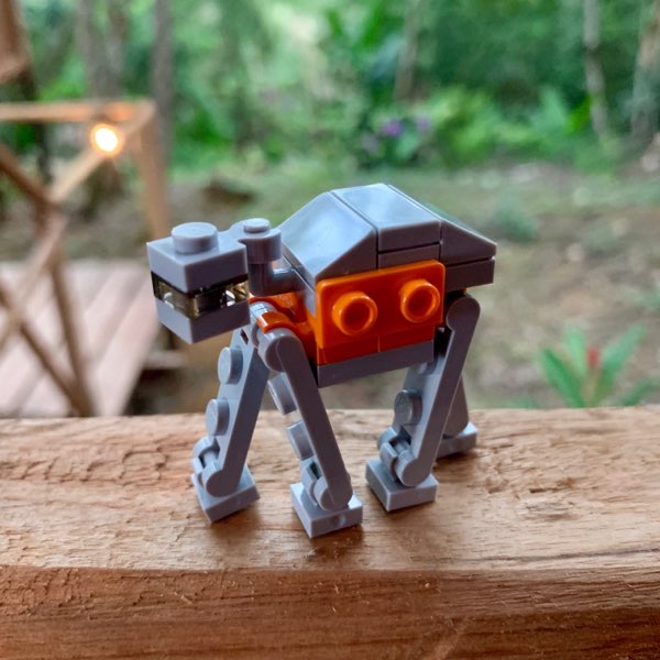 LEGO AT-ACT with posable legs and orange highlights