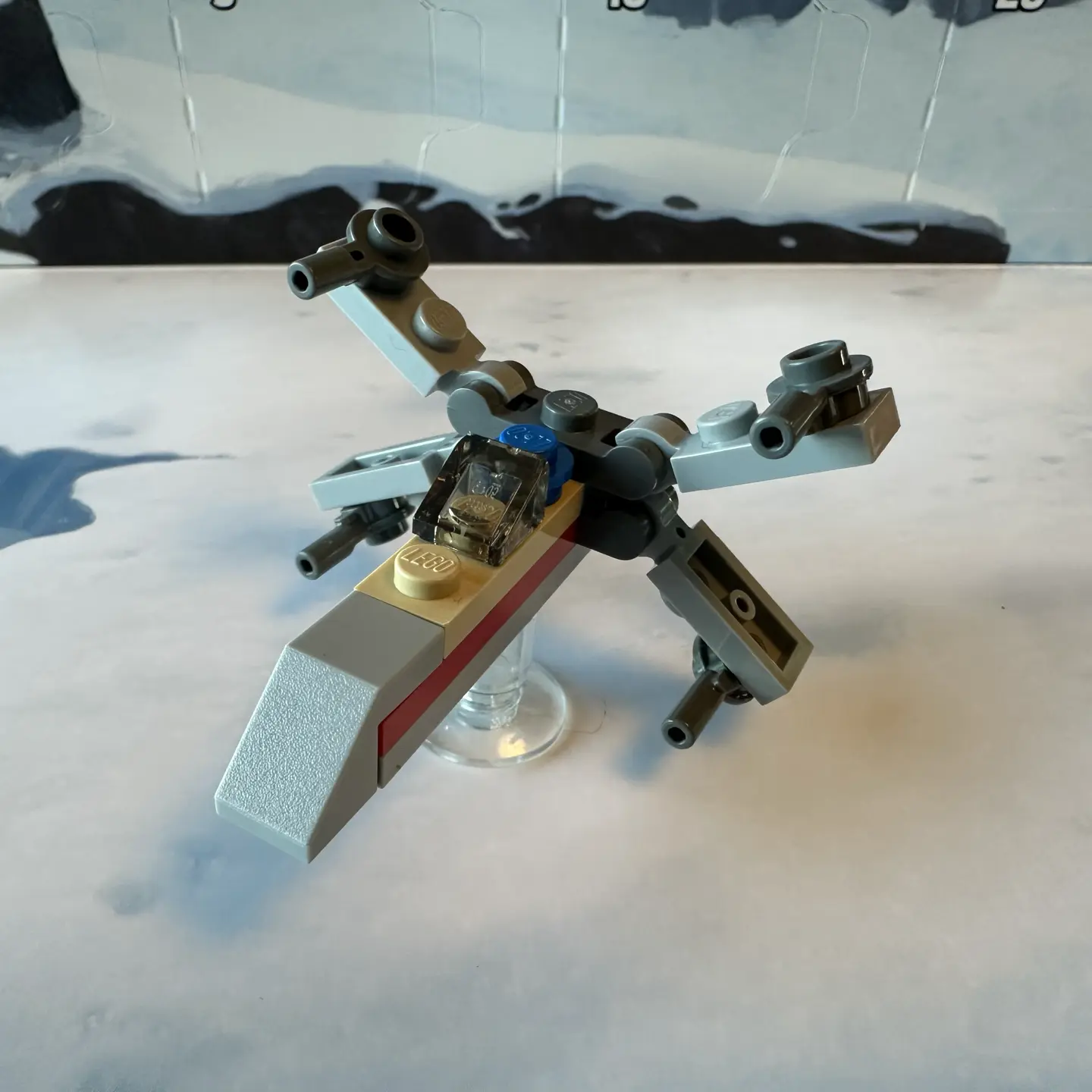 LEGO microscale build of an X-Wing Starfighter