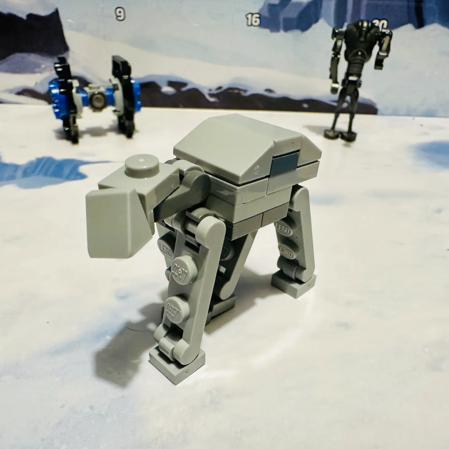 LEGO microscale AT-AT with posable head and legs